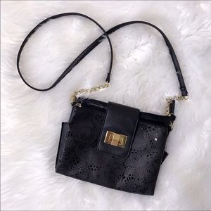 Apt. 9-Crossbody Purse-Black w/laser cut-EUC